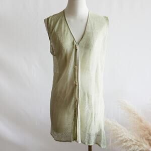 LAMBERTO LOSANI Mint Green Knit vest cardigan size M
